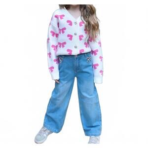 NEW MINI DREAMERS girls maya bow cardigan in white